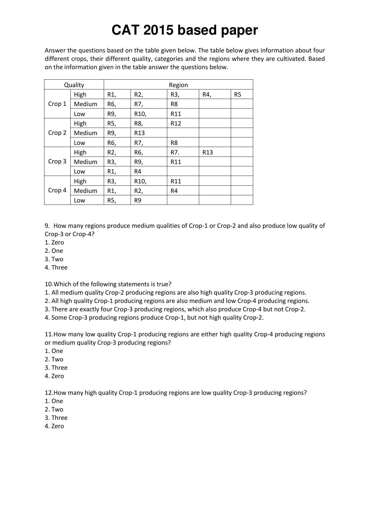 CAT 2015 CAT DILR Question Paper - Page 3