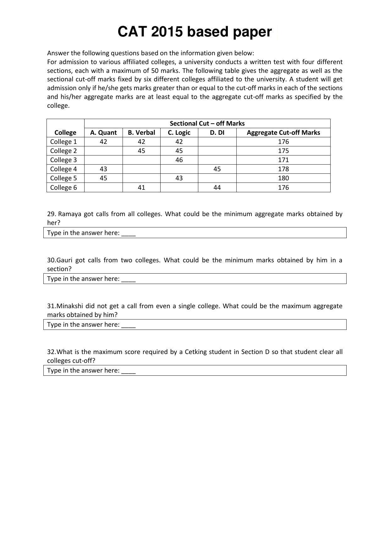 CAT 2015 CAT DILR Question Paper - Page 8