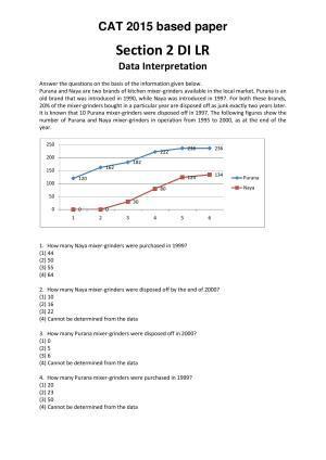 CAT 2015 CAT DILR Question Paper