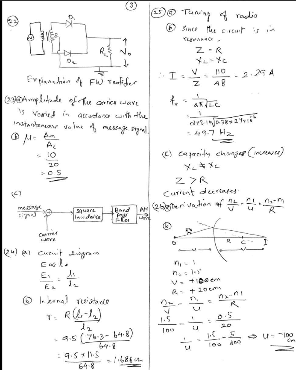Kerala Plus Two 2019 Physics Model Answer Key - Page 3