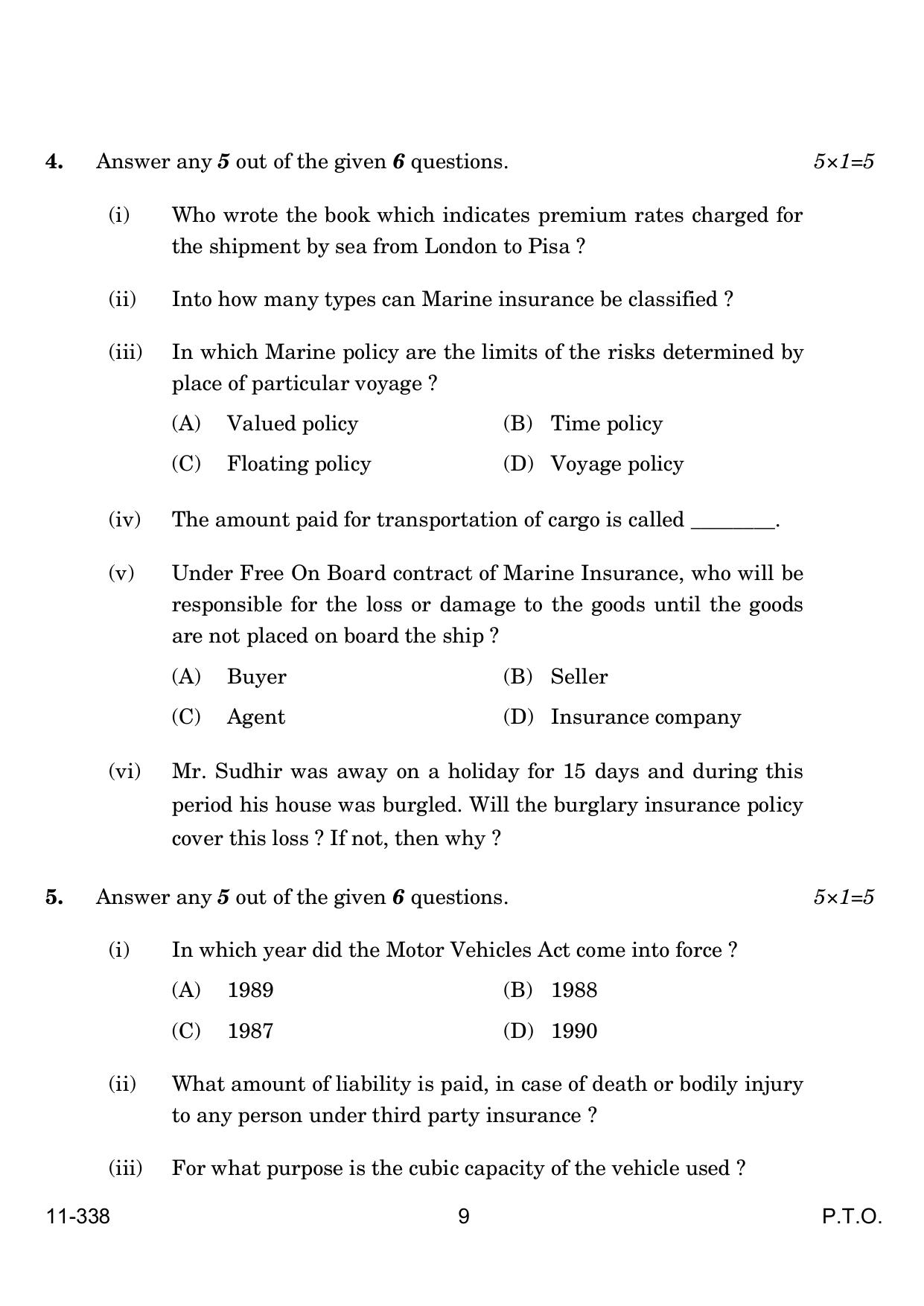CBSE Class 12 Insurance 2024 Question Paper - Page 9