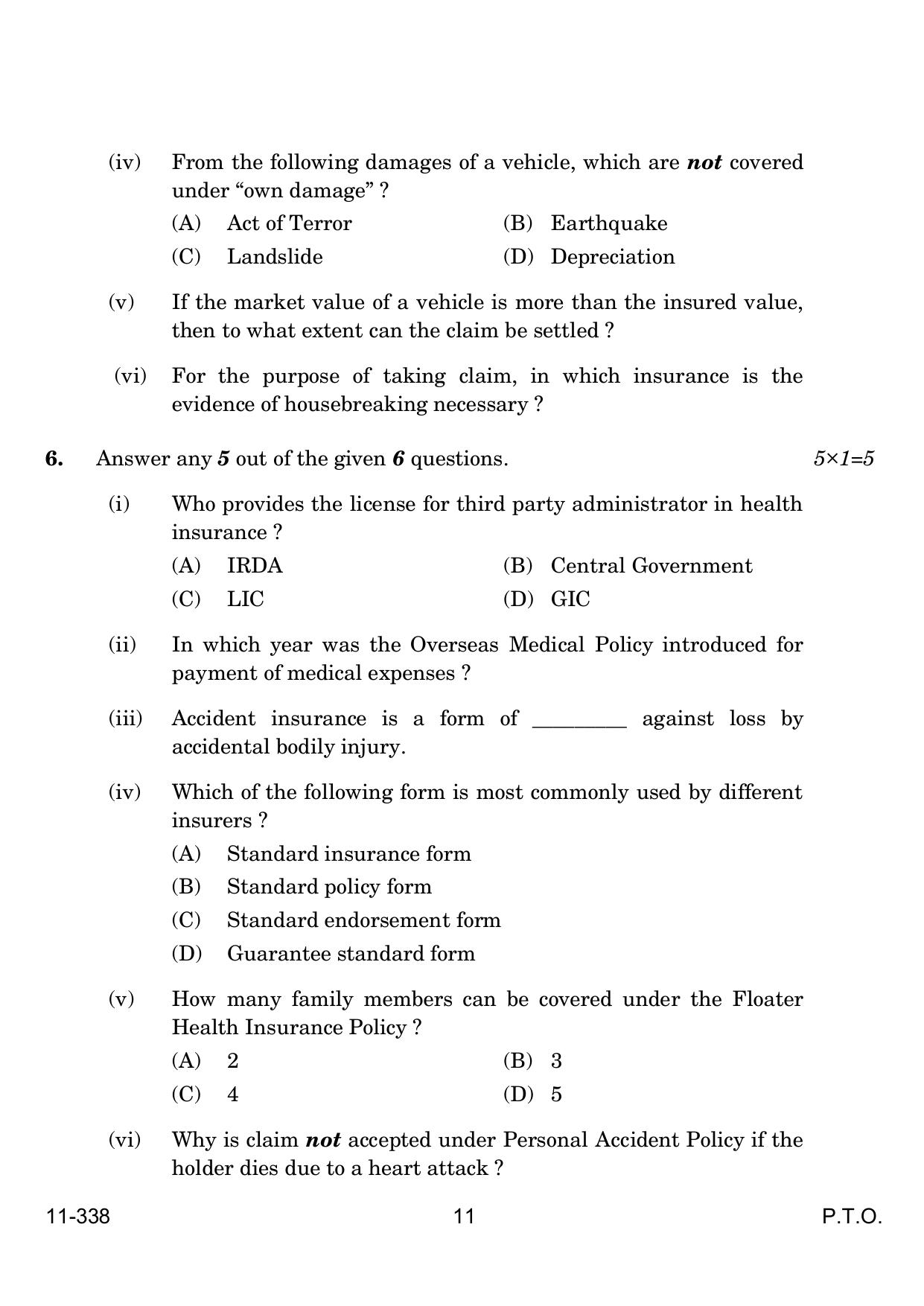CBSE Class 12 Insurance 2024 Question Paper - Page 11