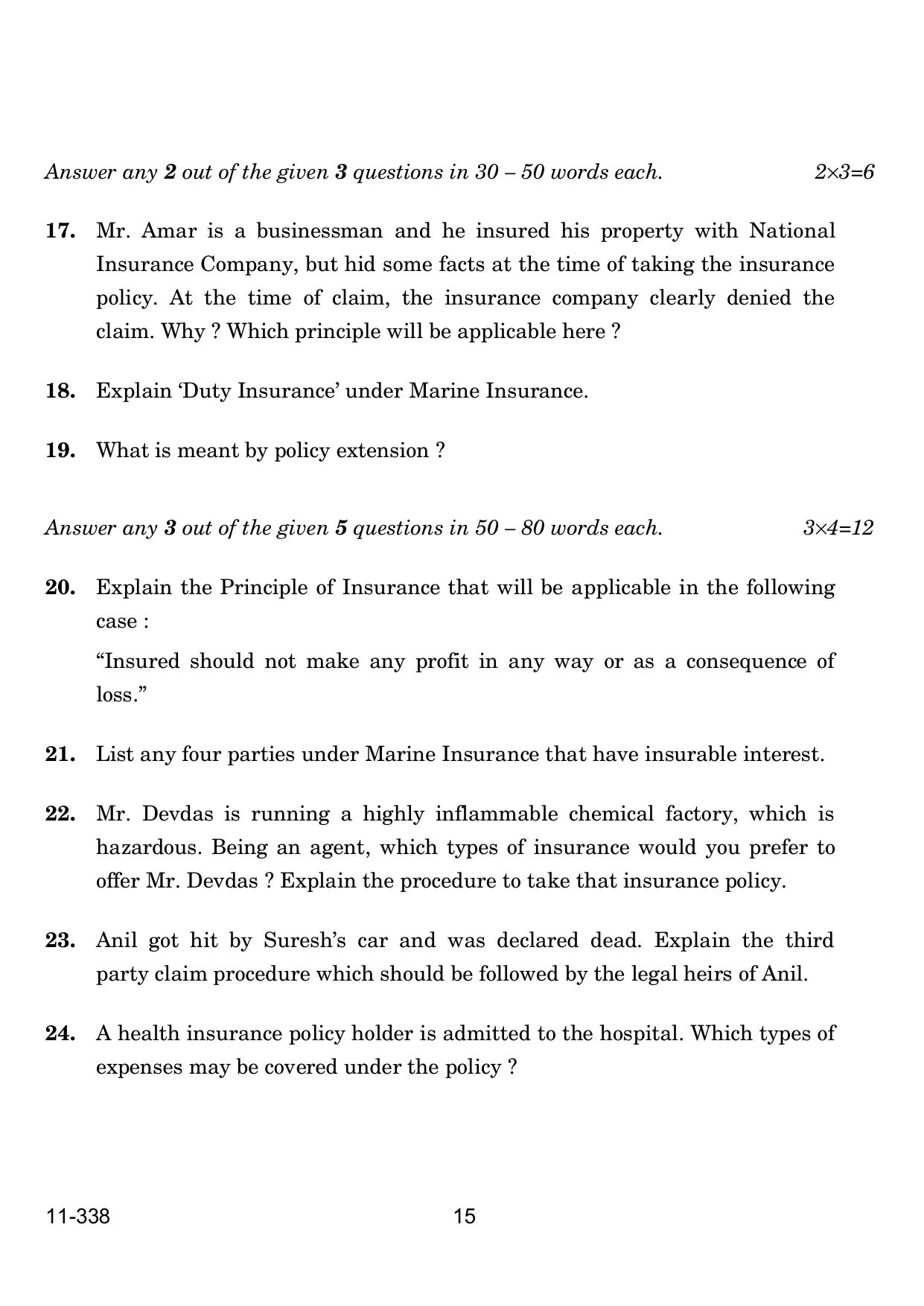 CBSE Class 12 Insurance 2024 Question Paper - Page 15