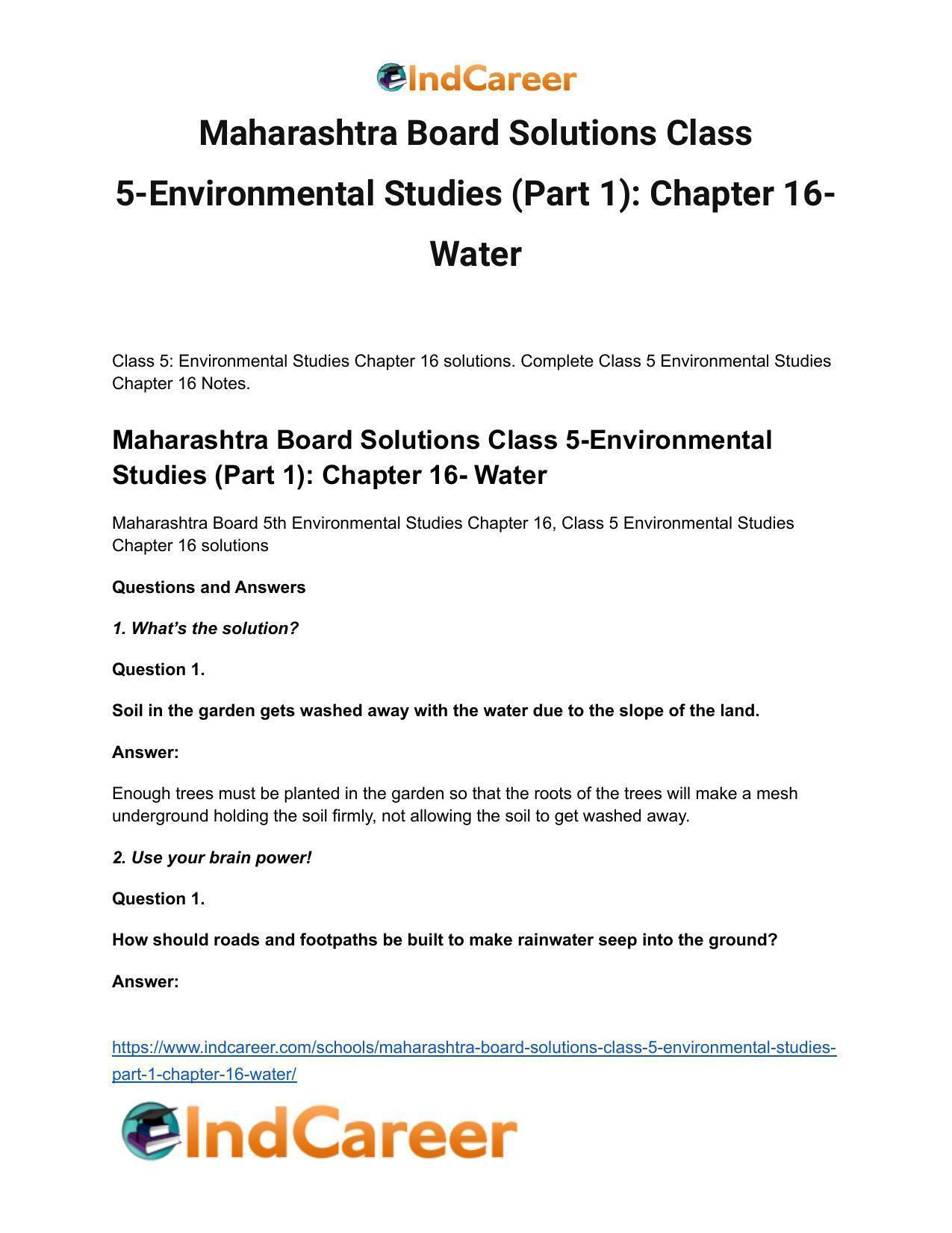 Maharashtra Board Solutions Class 5-Environmental Studies (Part 1): Chapter 16- Water - Page 2
