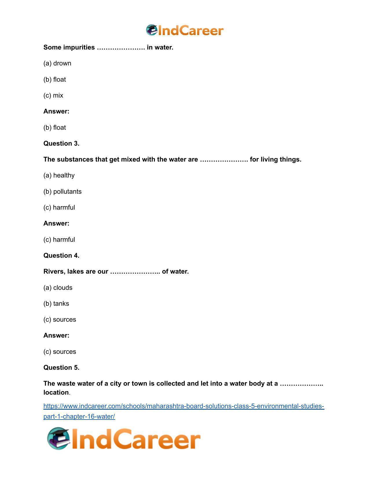 Maharashtra Board Solutions Class 5-Environmental Studies (Part 1): Chapter 16- Water - Page 5