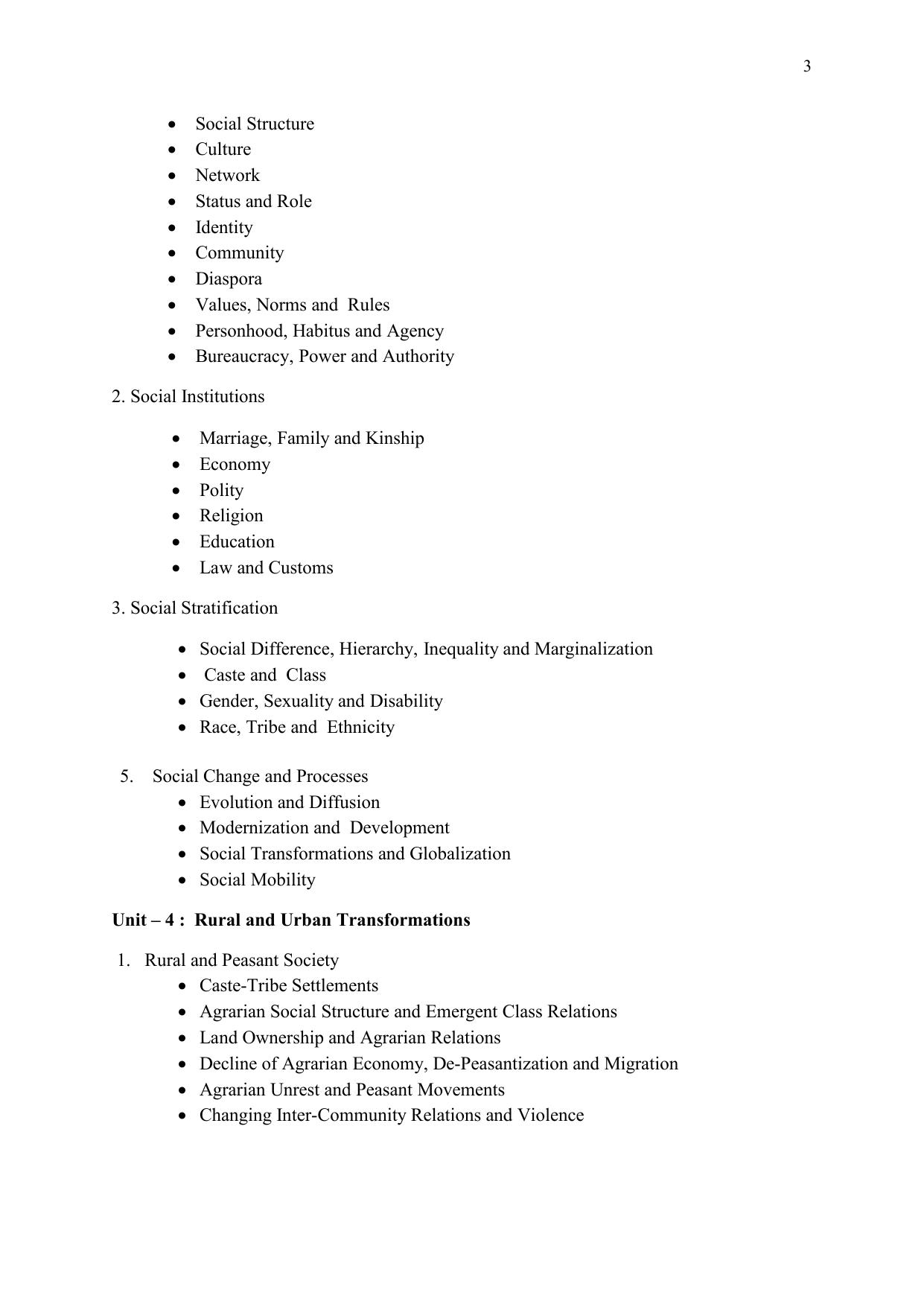 TNSET Syllabus - Sociology - Page 3
