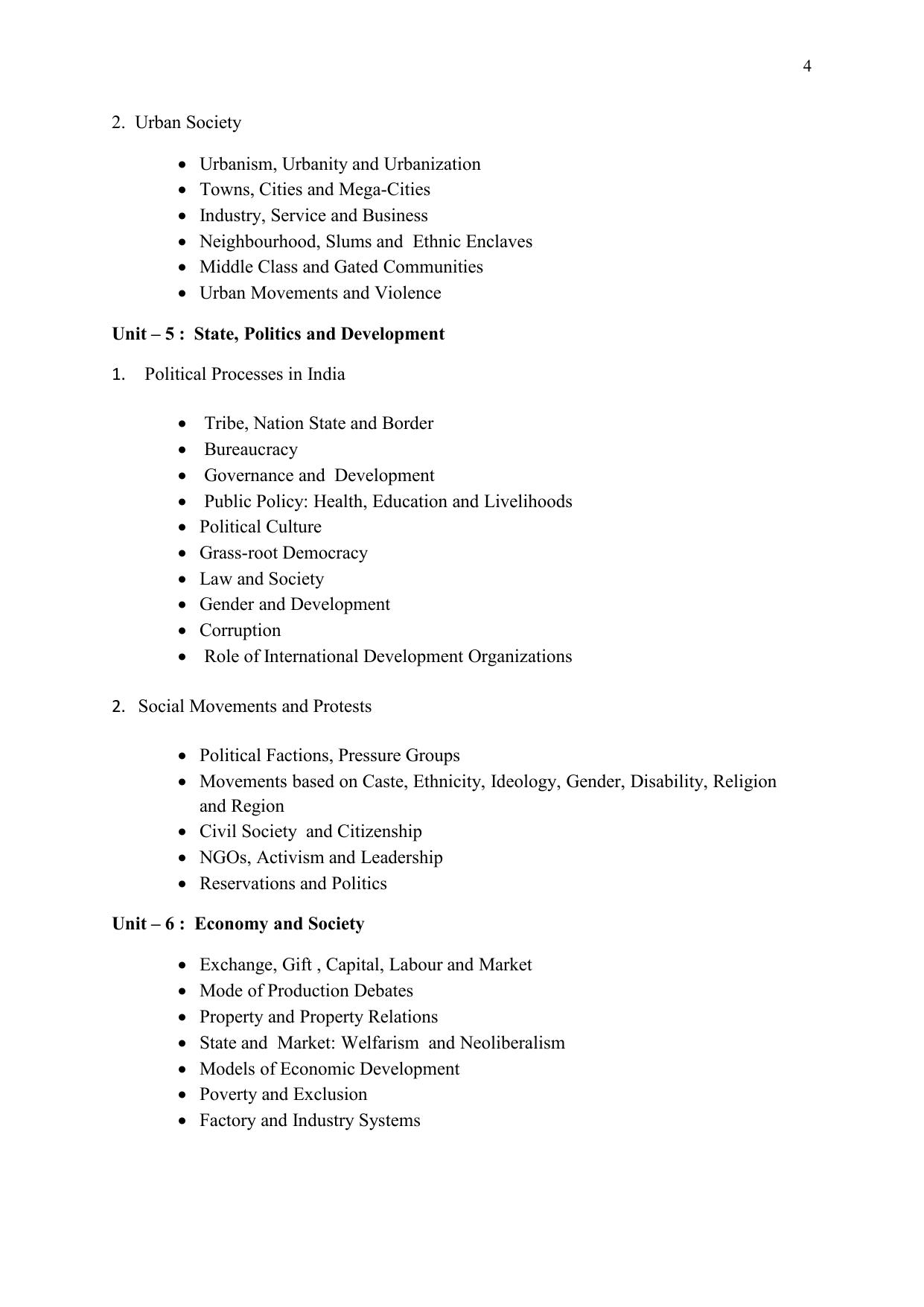 TNSET Syllabus - Sociology - Page 4