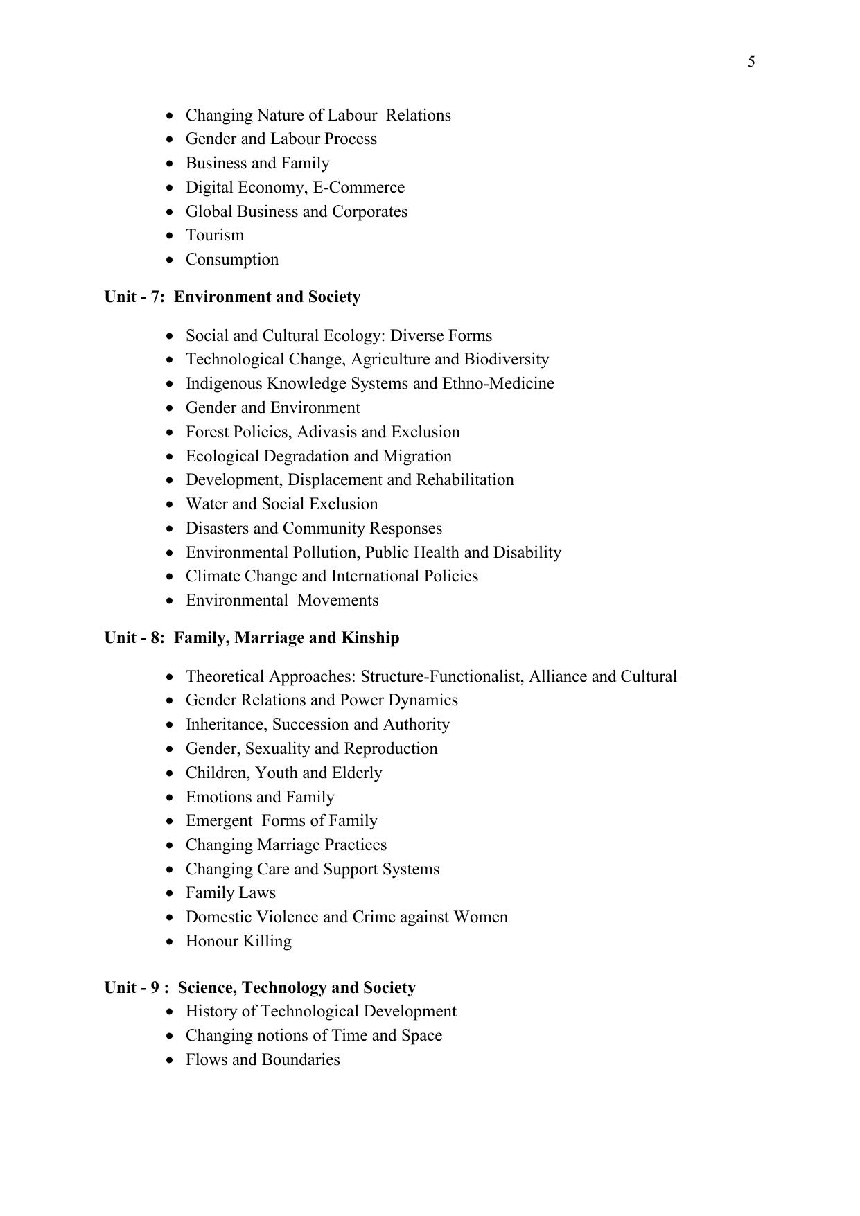 TNSET Syllabus - Sociology - Page 5