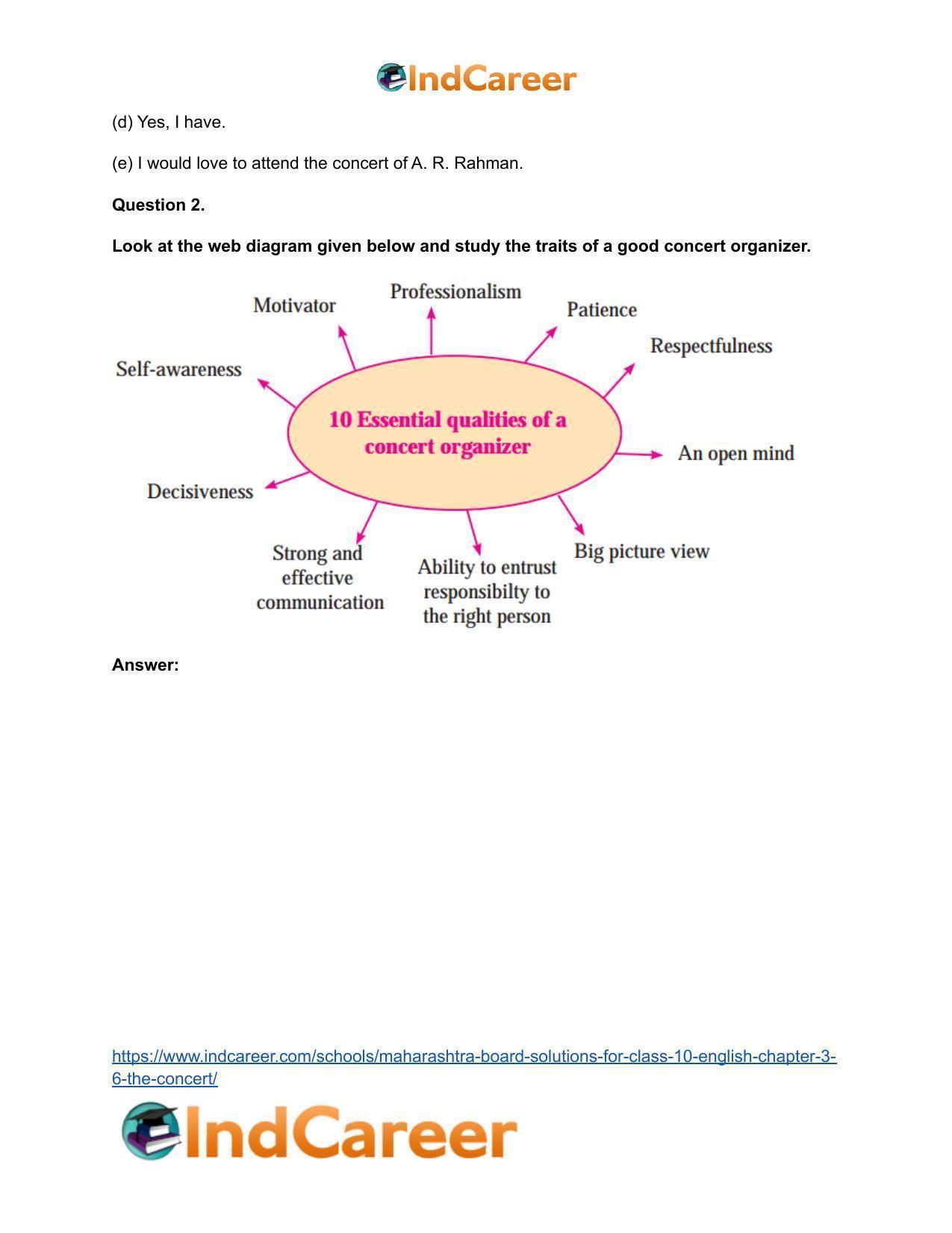 Maharashtra Board Solutions for Class 10- English: Chapter 3.6- The Concert - Page 3