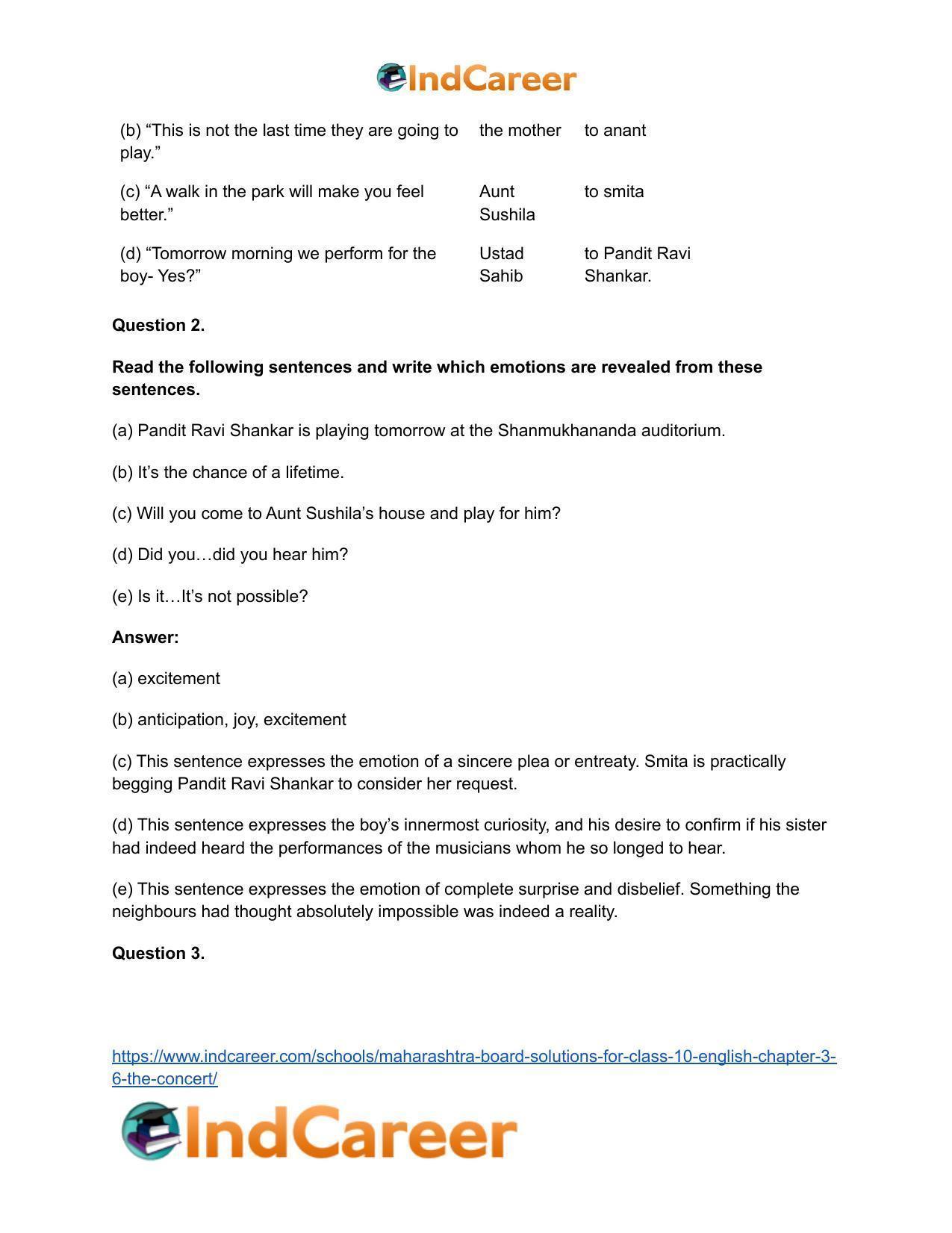 Maharashtra Board Solutions for Class 10- English: Chapter 3.6- The Concert - Page 5