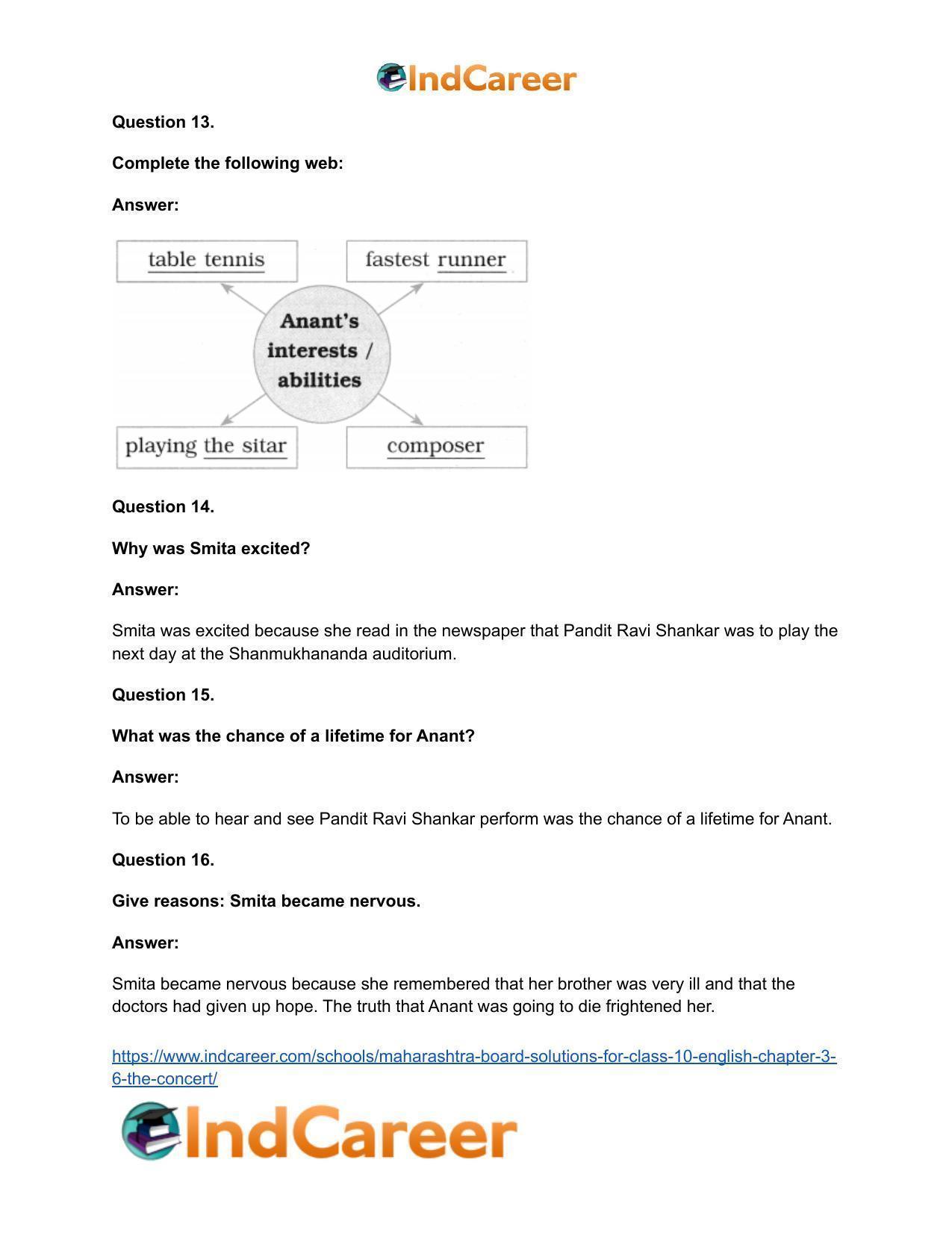 Maharashtra Board Solutions for Class 10- English: Chapter 3.6- The Concert - Page 15