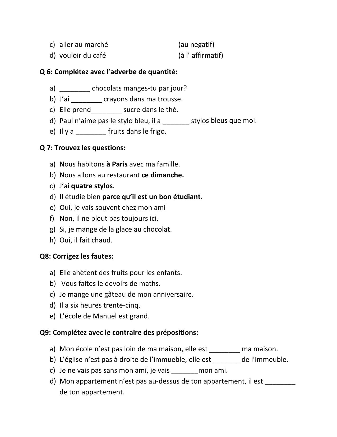 CBSE Worksheets for Class 8 French Assignment 13 - Page 2