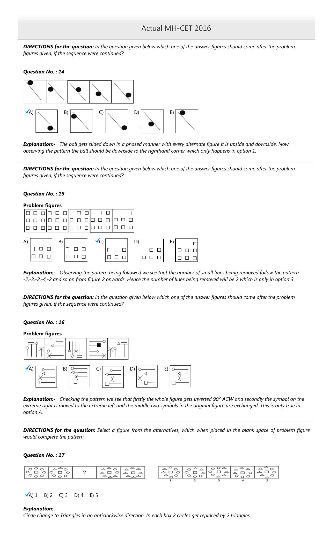 MAH MCA CET 2016 Question Paper - Page 5