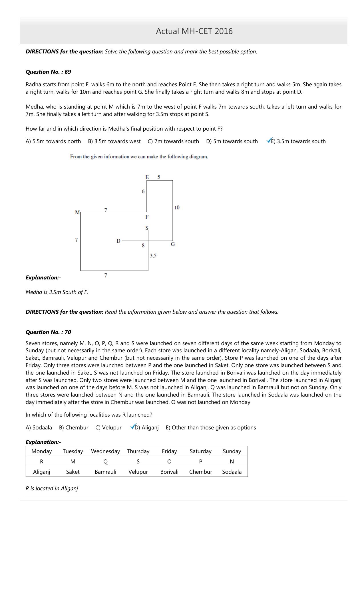MAH MCA CET 2016 Question Paper - Page 29