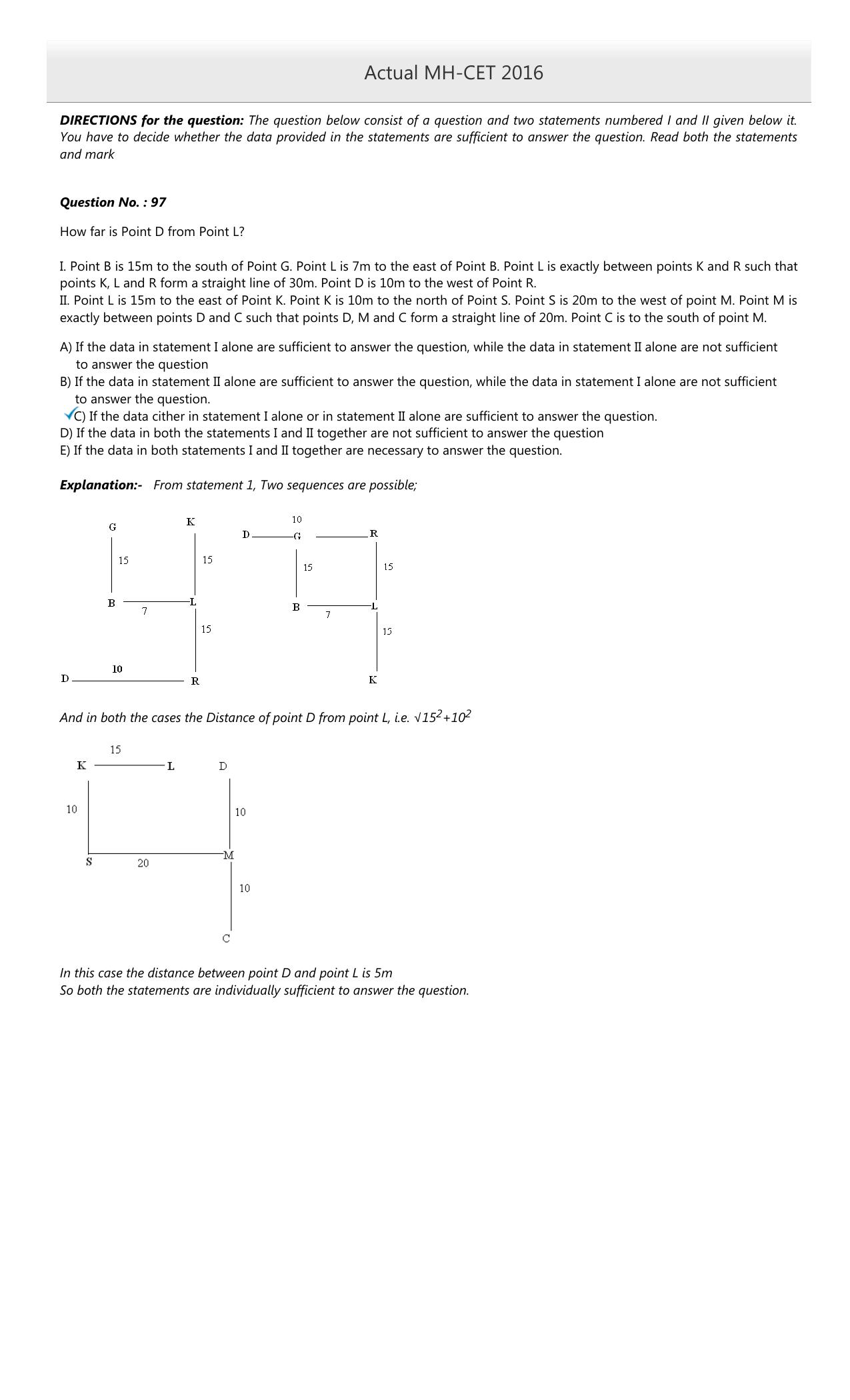 MAH MCA CET 2016 Question Paper - Page 42