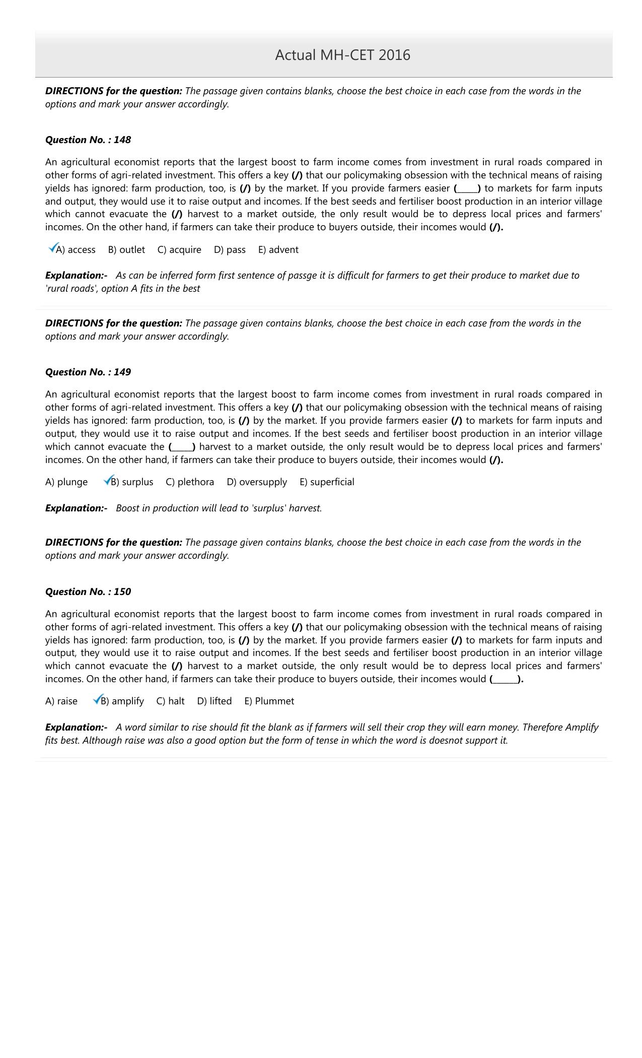 MAH MCA CET 2016 Question Paper - Page 61