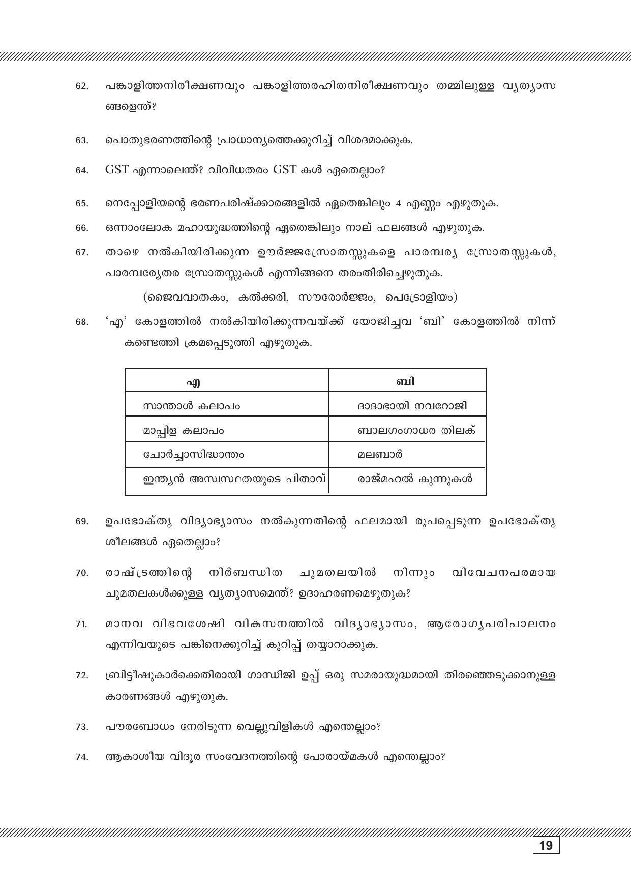 Kerala SSLC 2023 Social Science (Malayalam Medium) Question Pool - Page 19