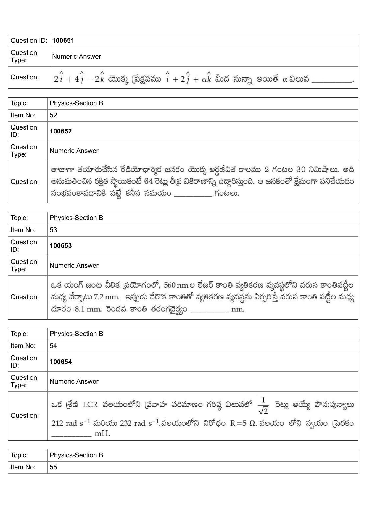 JEE Mains 2022: BTech Telugu (Shift 1) 28-07-2022 Question Paper - Page 23