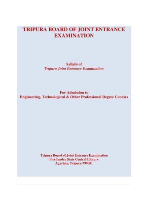 TBJEE Syllabus