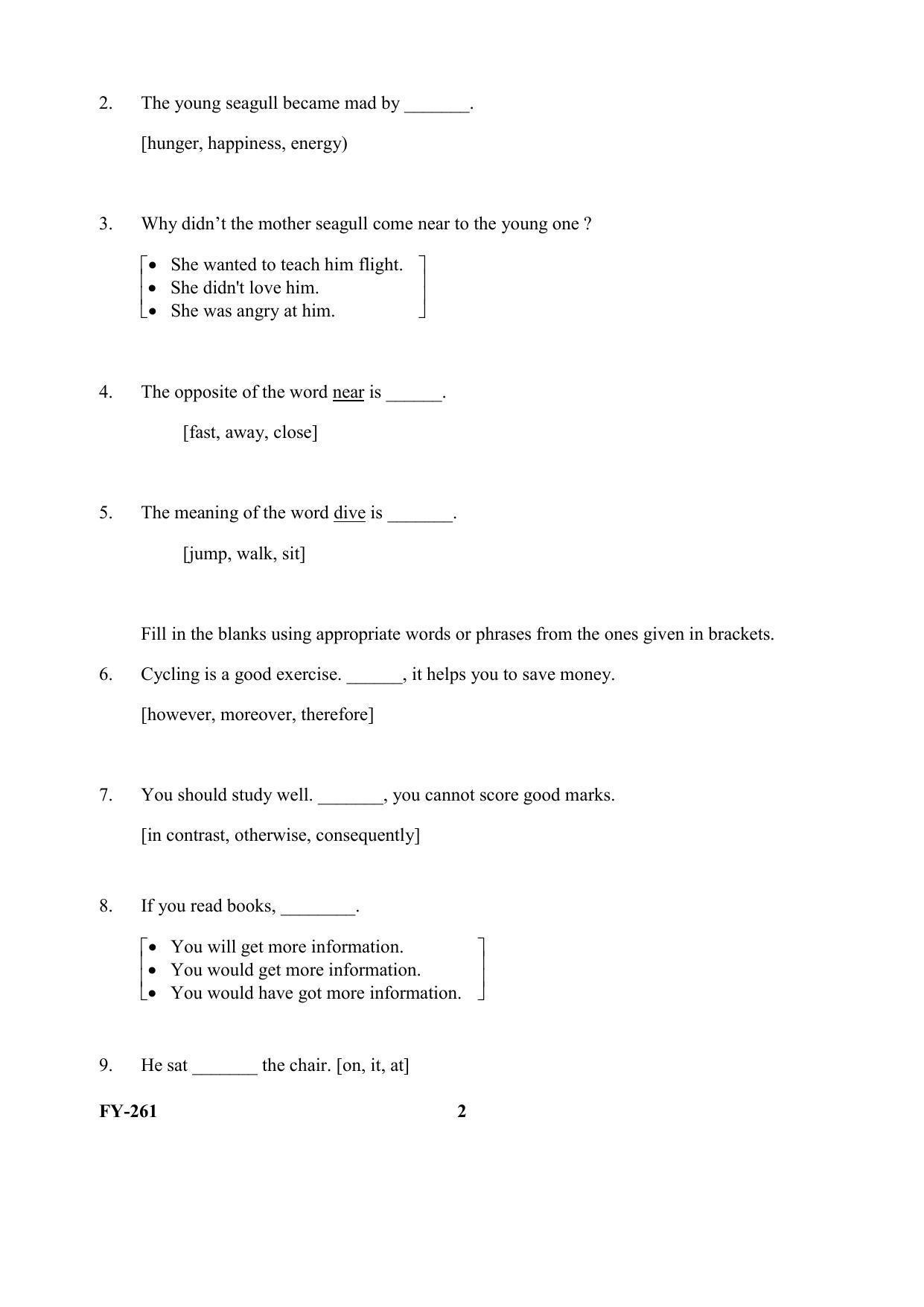 Kerala Plus One (Class 11th) Part-I English (Hearing Impaired) Question Paper 2021 - Page 2
