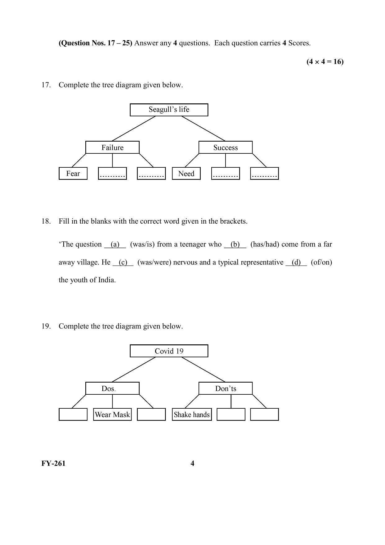 Kerala Plus One (Class 11th) Part-I English (Hearing Impaired) Question Paper 2021 - Page 4