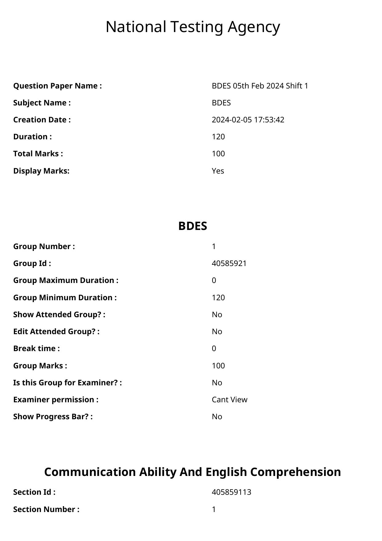 NIFT 2024 Sample Paper - Page 1