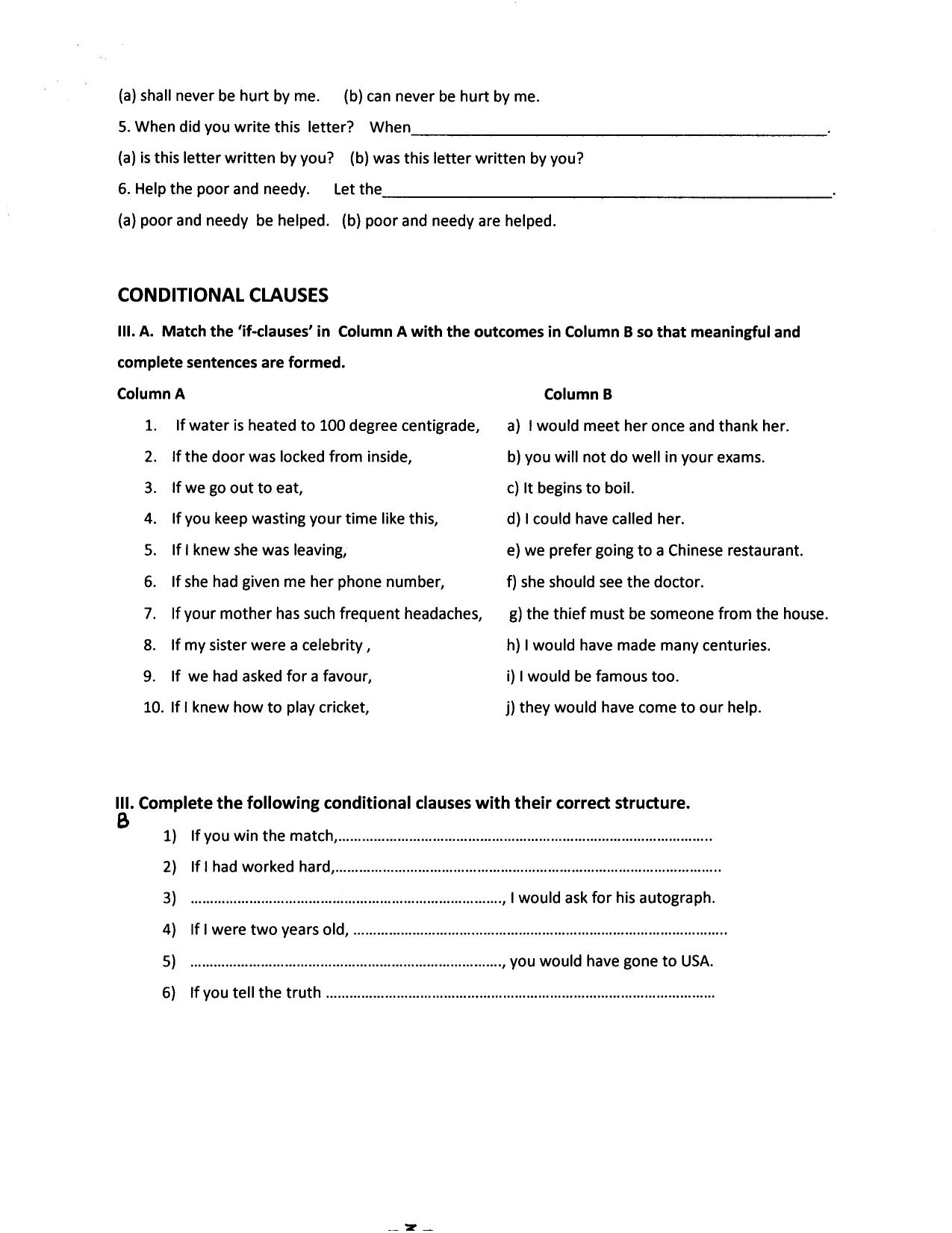 CBSE Class 8 English Worksheet SA1 Tenses Assignment - Page 3