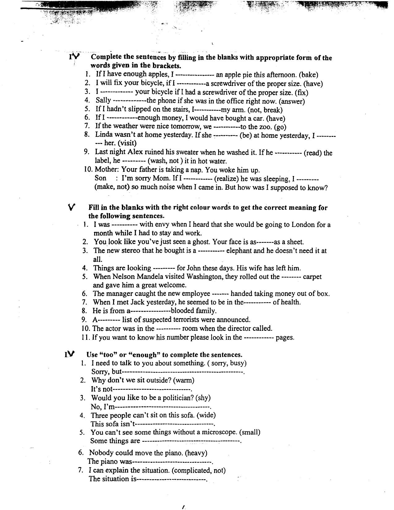 CBSE Class 8 English Worksheet SA1 Tenses Assignment - Page 4