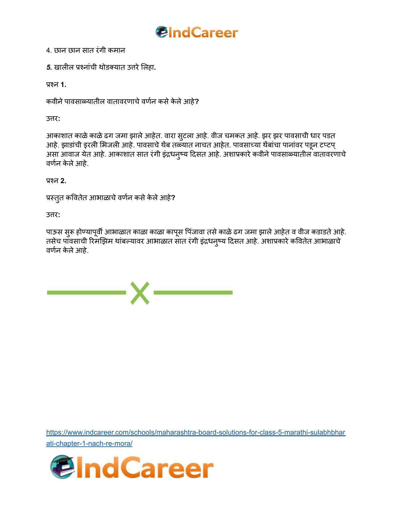 Maharashtra Board Solutions for Class 5- Marathi Sulabhbharati: Chapter 1- नाच रे मोरा - Page 7