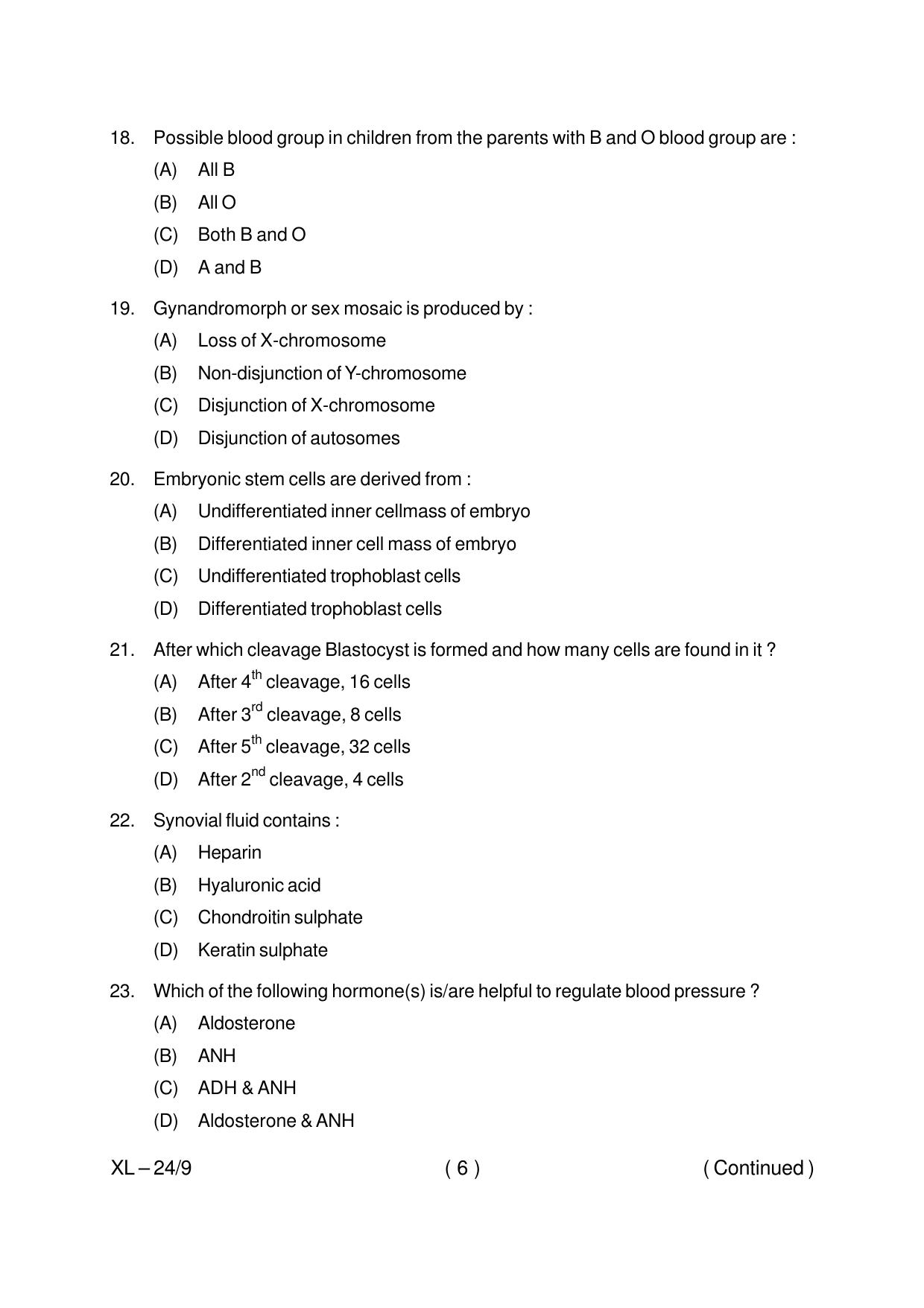 Odisha CPET BIOTECHNOLOGY 2020 Question Paper - Page 6
