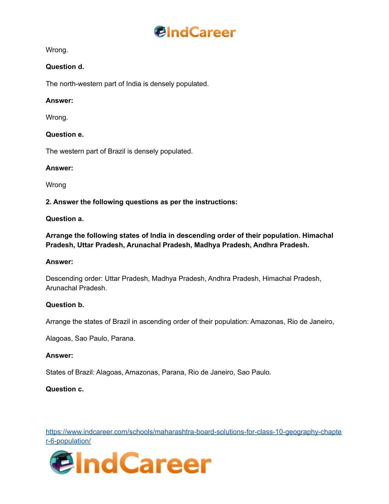 Maharashtra Board Solutions for Class 10- Geography: Chapter 6- Population - Page 3