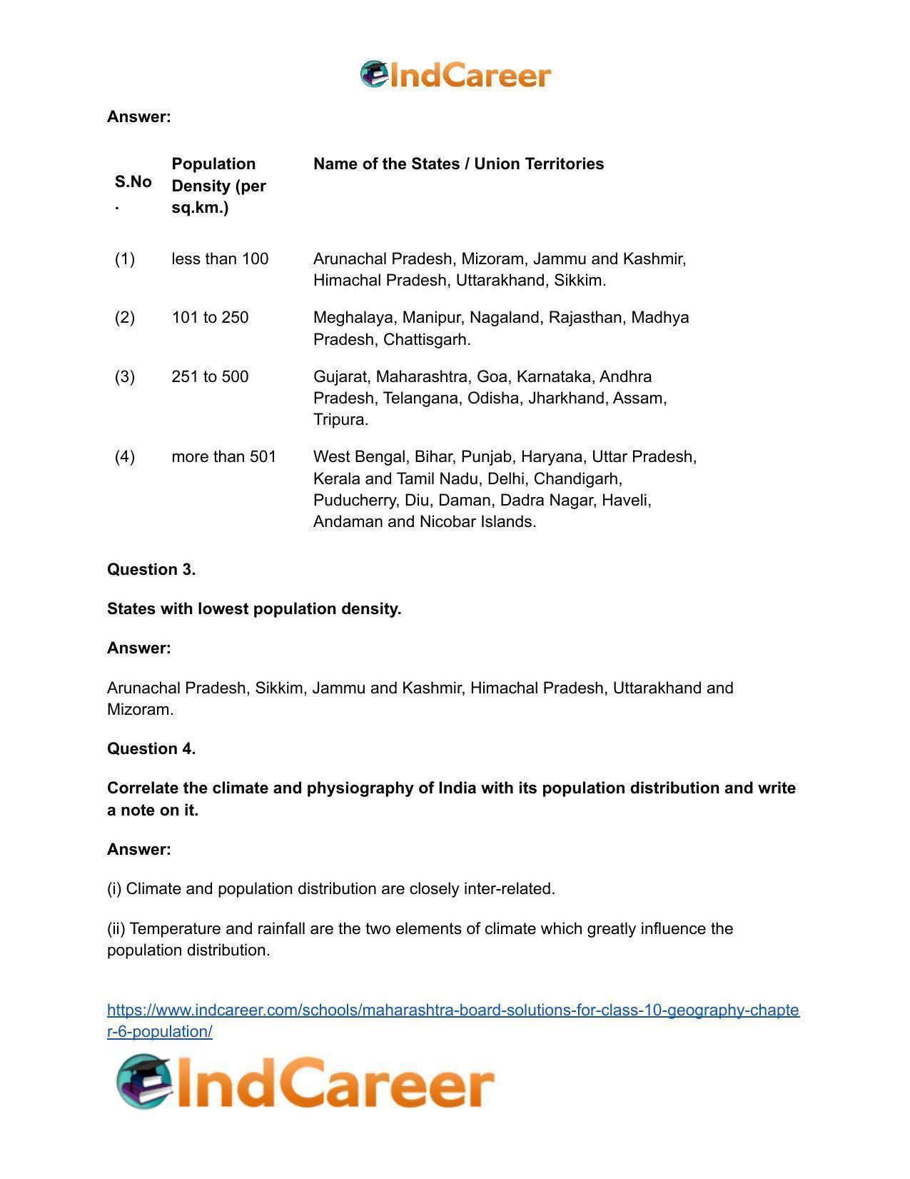 Maharashtra Board Solutions for Class 10- Geography: Chapter 6- Population - Page 10