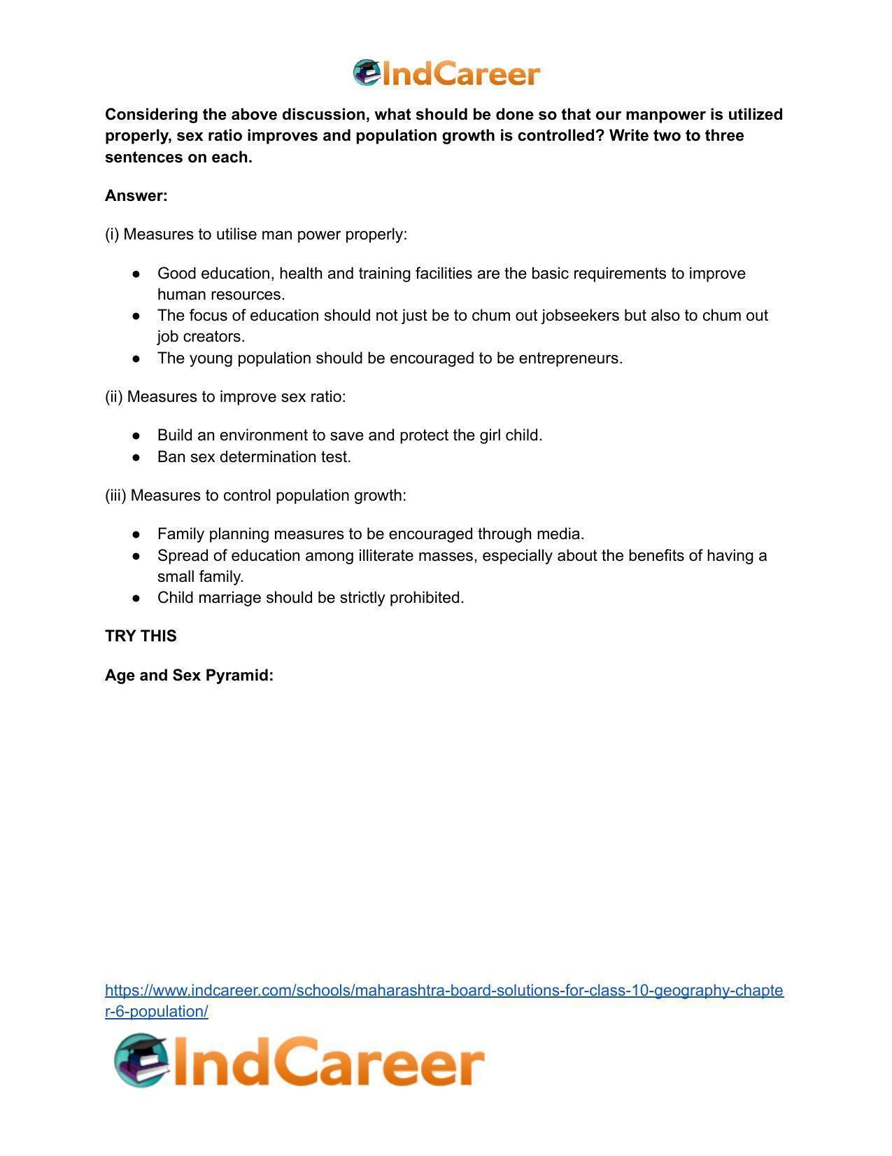 Maharashtra Board Solutions for Class 10- Geography: Chapter 6- Population - Page 18