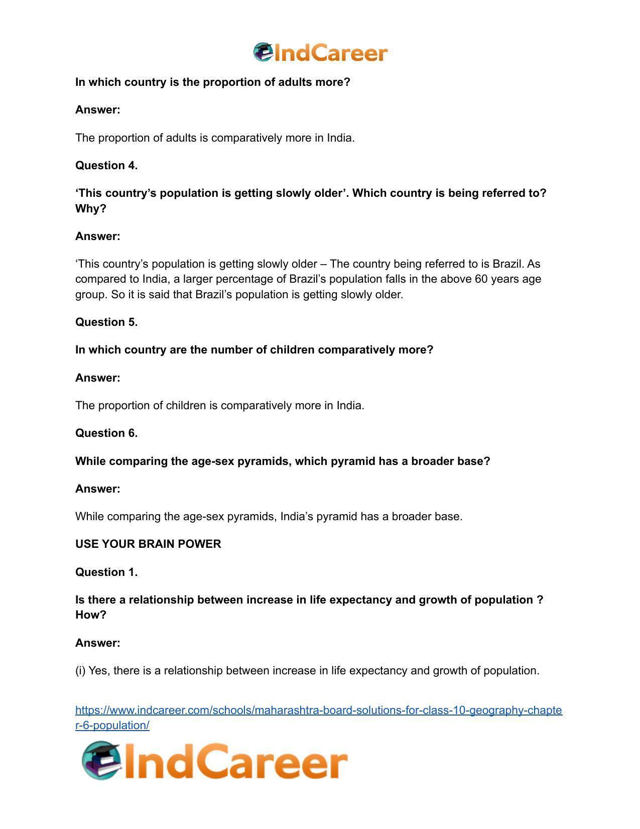 Maharashtra Board Solutions for Class 10- Geography: Chapter 6- Population - Page 20