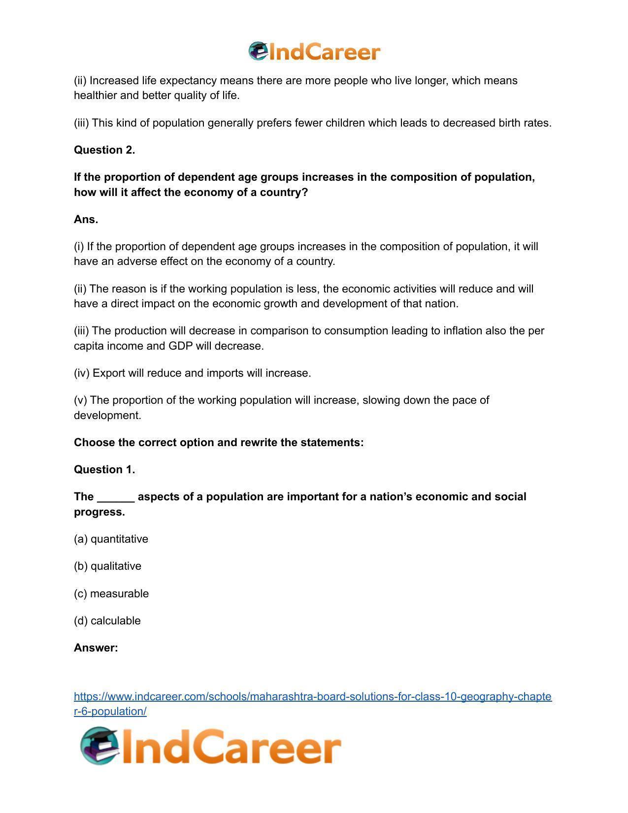 Maharashtra Board Solutions for Class 10- Geography: Chapter 6- Population - Page 21