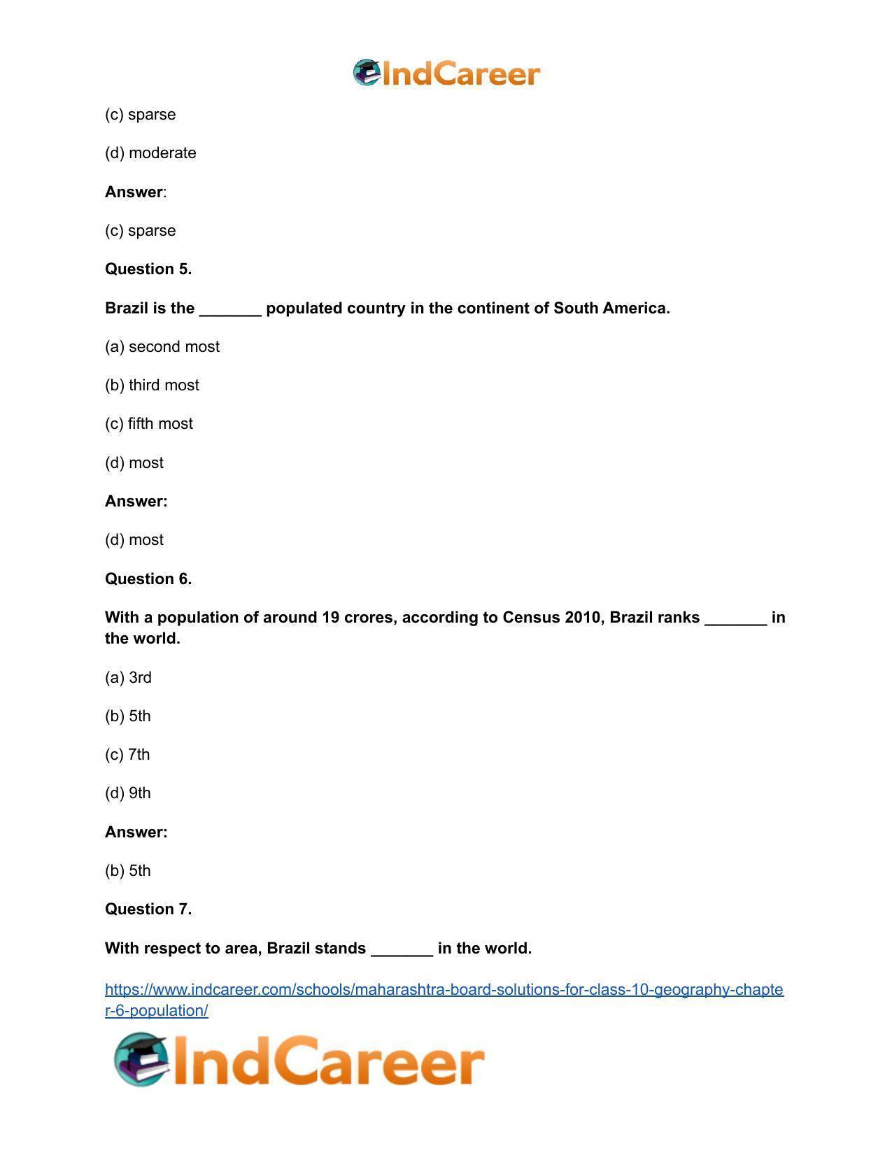 Maharashtra Board Solutions for Class 10- Geography: Chapter 6- Population - Page 23