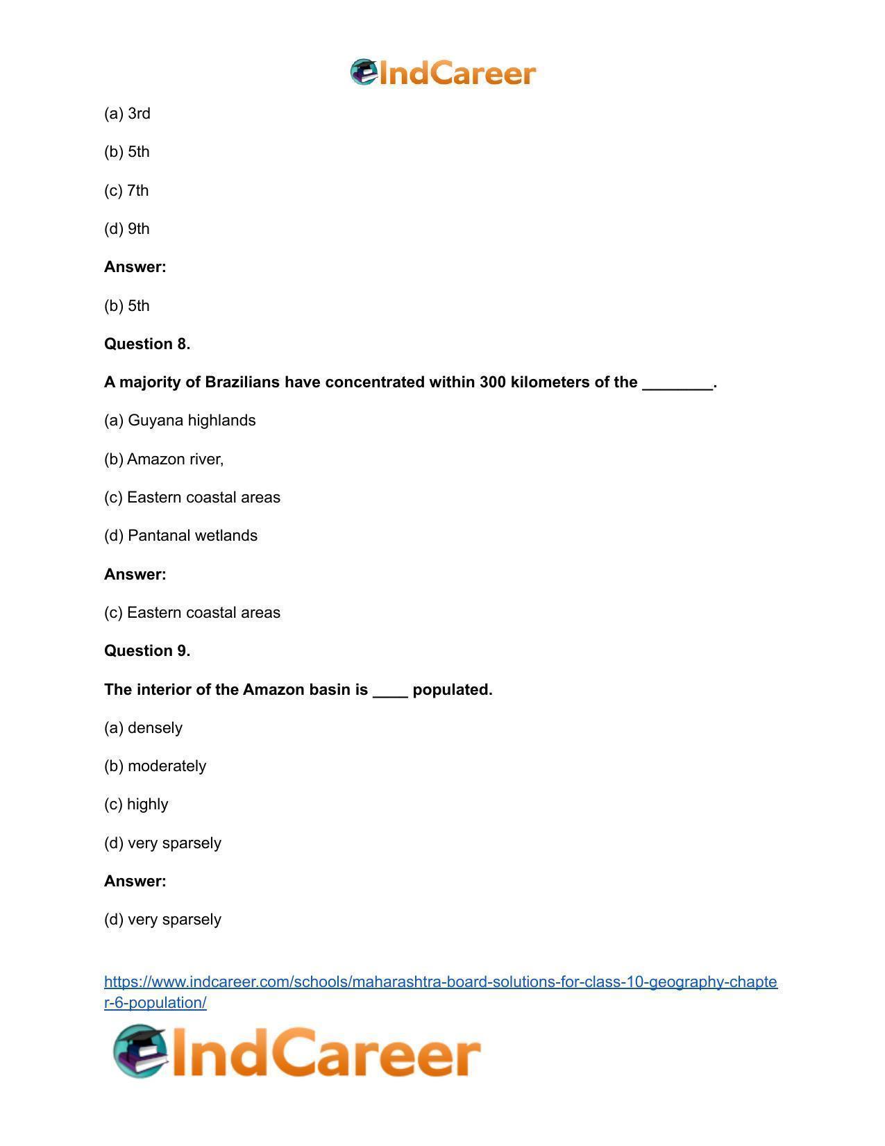 Maharashtra Board Solutions for Class 10- Geography: Chapter 6- Population - Page 24