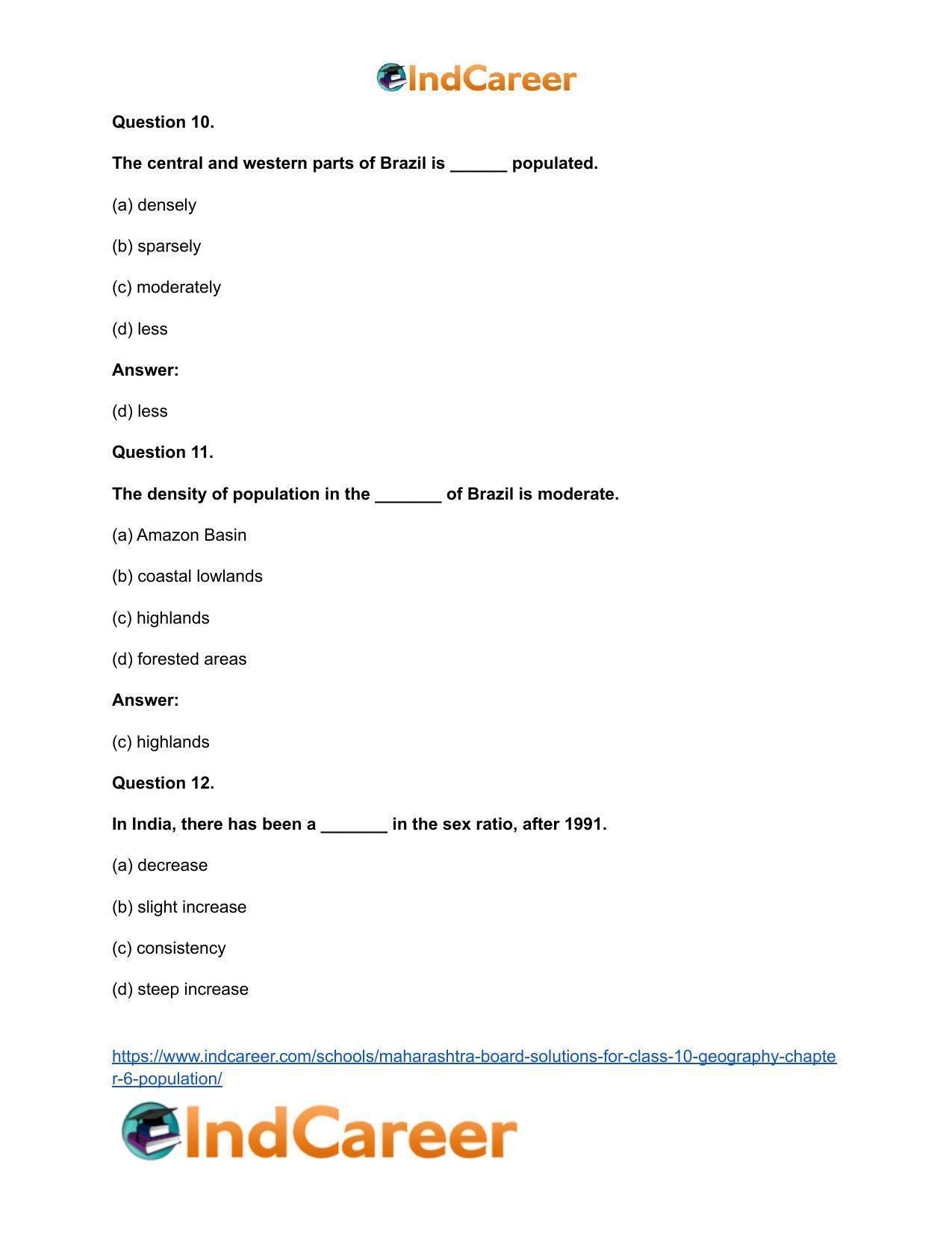 Maharashtra Board Solutions for Class 10- Geography: Chapter 6- Population - Page 25