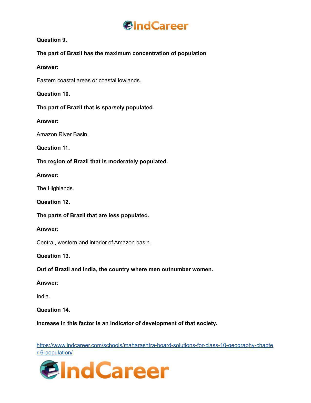 Maharashtra Board Solutions for Class 10- Geography: Chapter 6- Population - Page 32