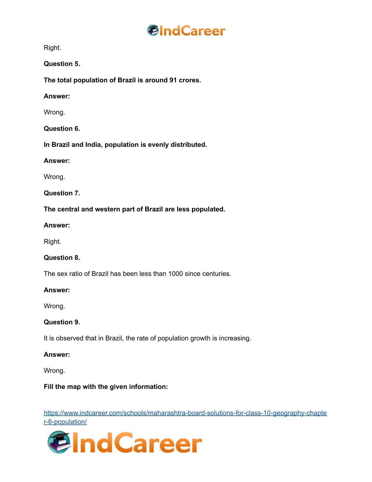 Maharashtra Board Solutions for Class 10- Geography: Chapter 6- Population - Page 34
