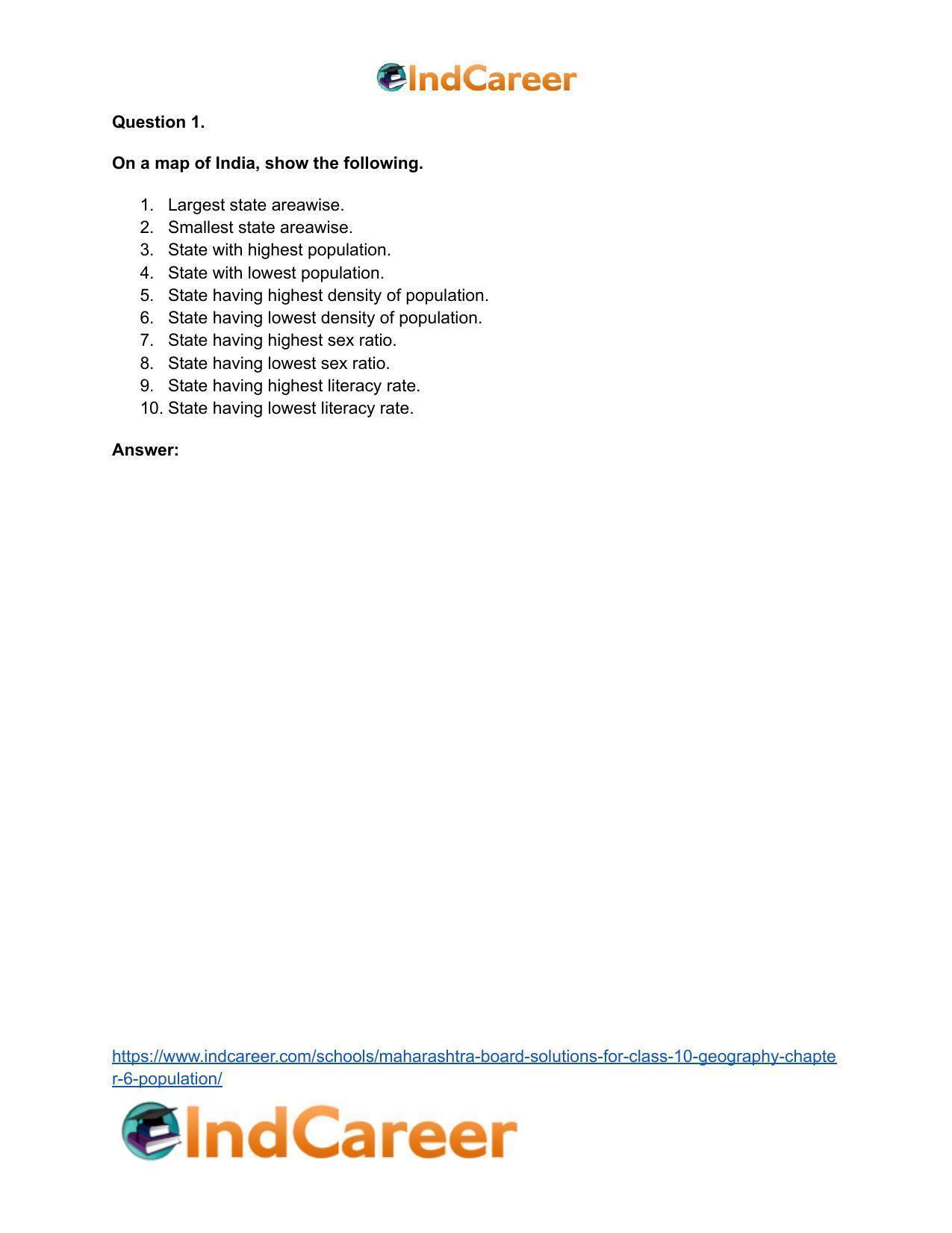 Maharashtra Board Solutions for Class 10- Geography: Chapter 6- Population - Page 35