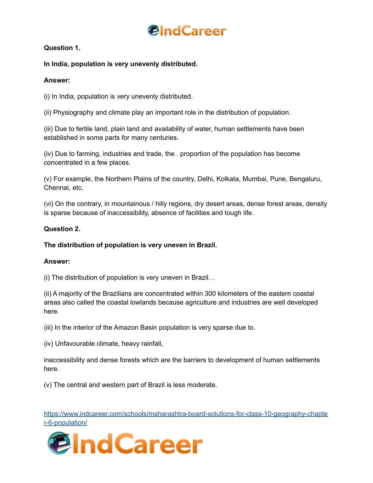Maharashtra Board Solutions for Class 10- Geography: Chapter 6- Population - Page 38