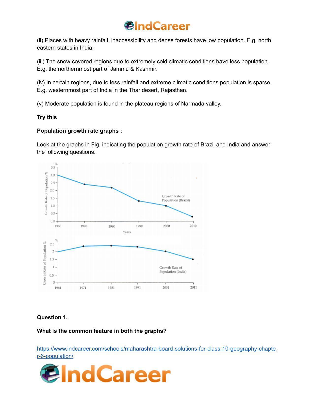 Maharashtra Board Solutions for Class 10- Geography: Chapter 6- Population - Page 41