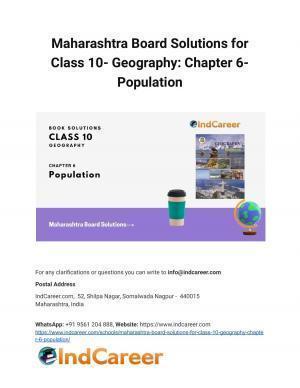 Maharashtra Board Solutions for Class 10- Geography: Chapter 6- Population