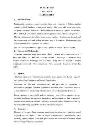 TS EdCET Syllabus