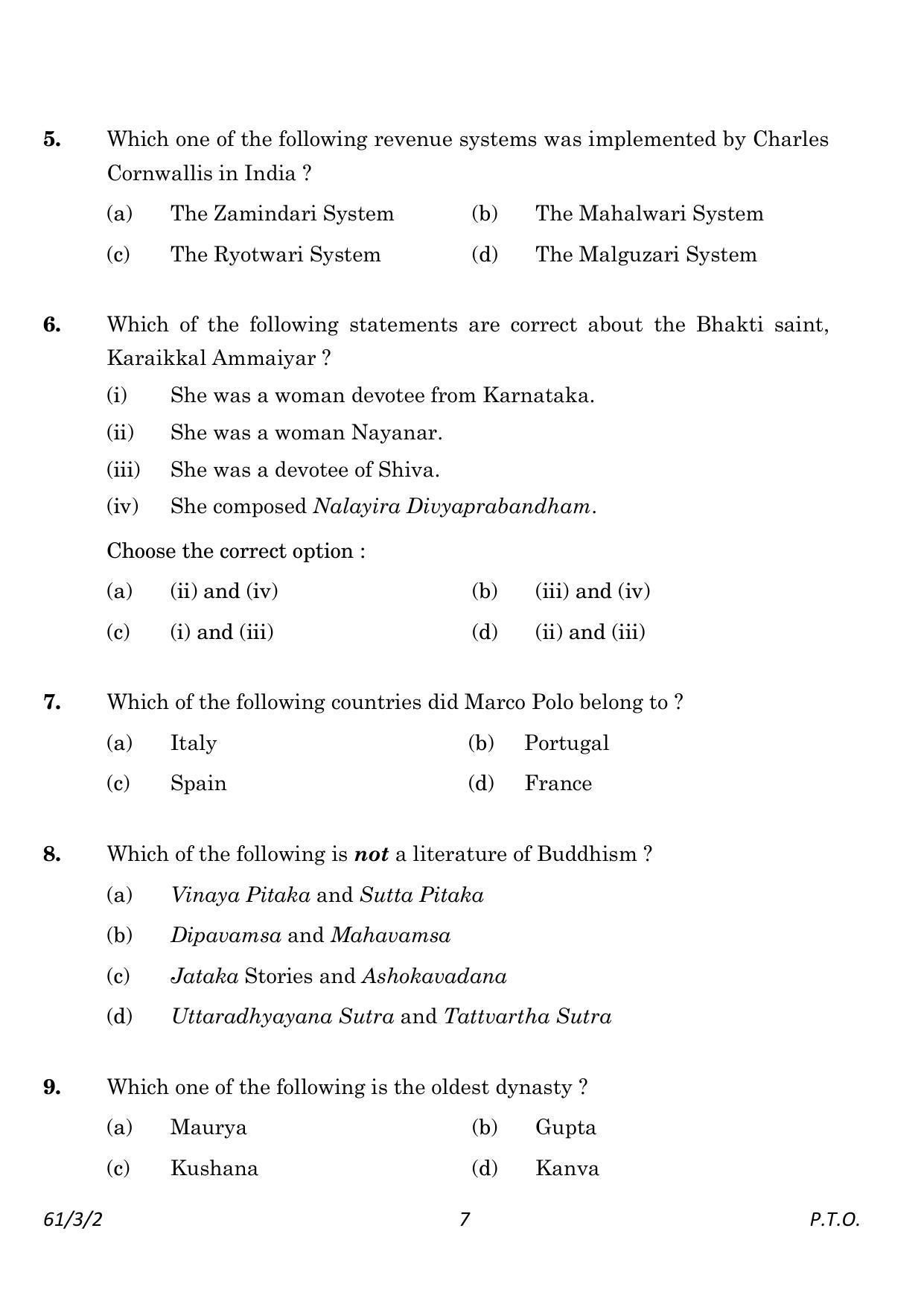 CBSE Class 12 61-3-2 History 2023 Question Paper - Page 7