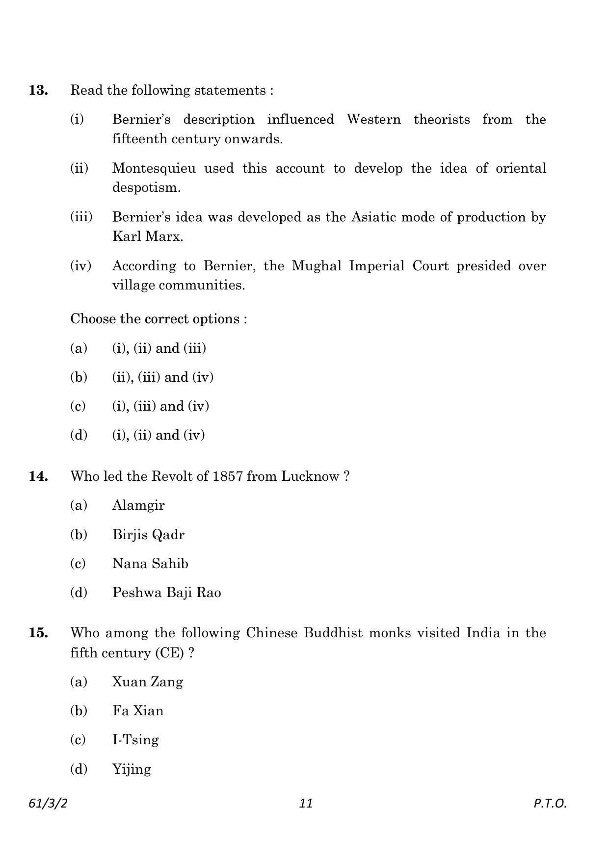 CBSE Class 12 61-3-2 History 2023 Question Paper - Page 11