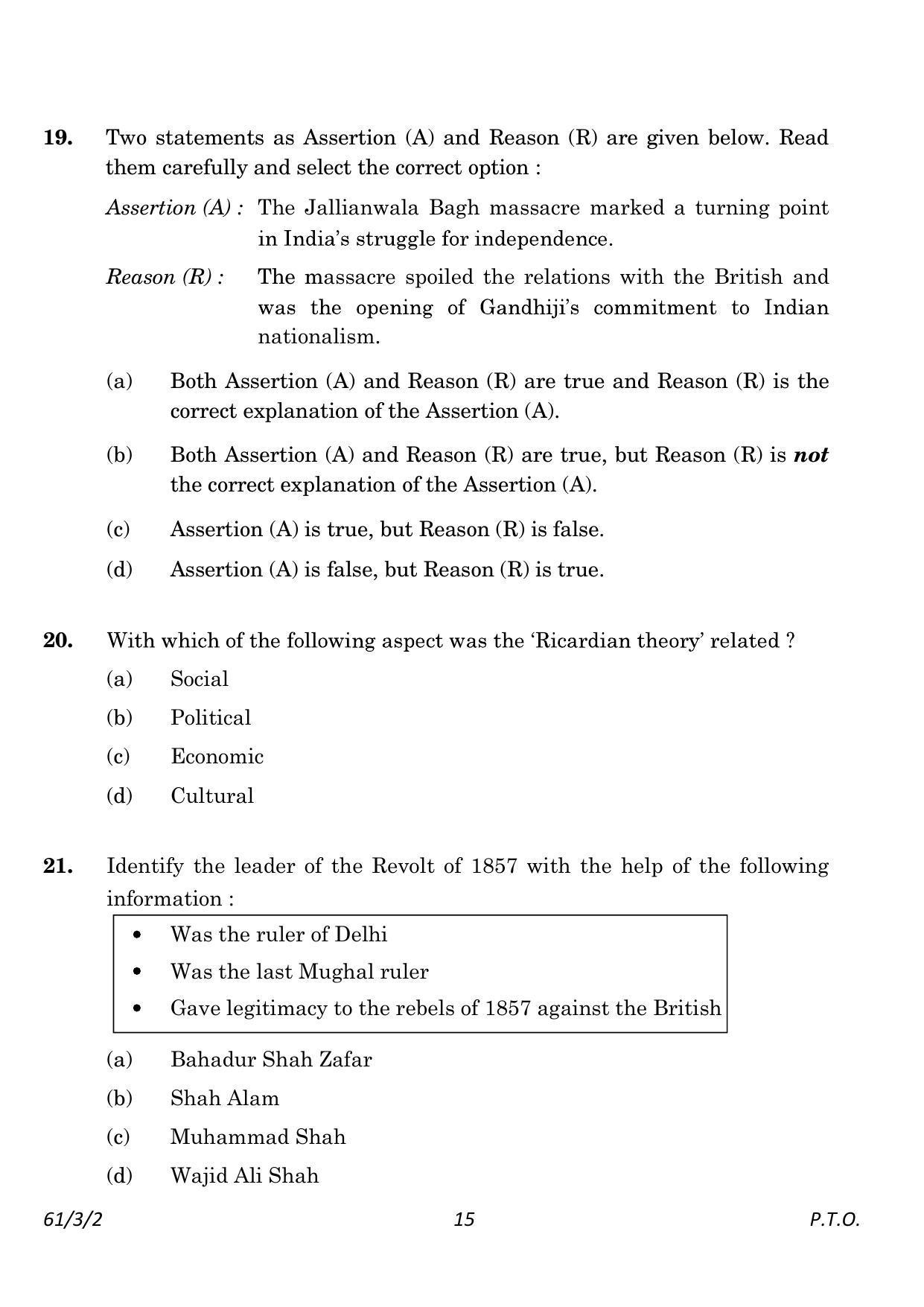 CBSE Class 12 61-3-2 History 2023 Question Paper - Page 15