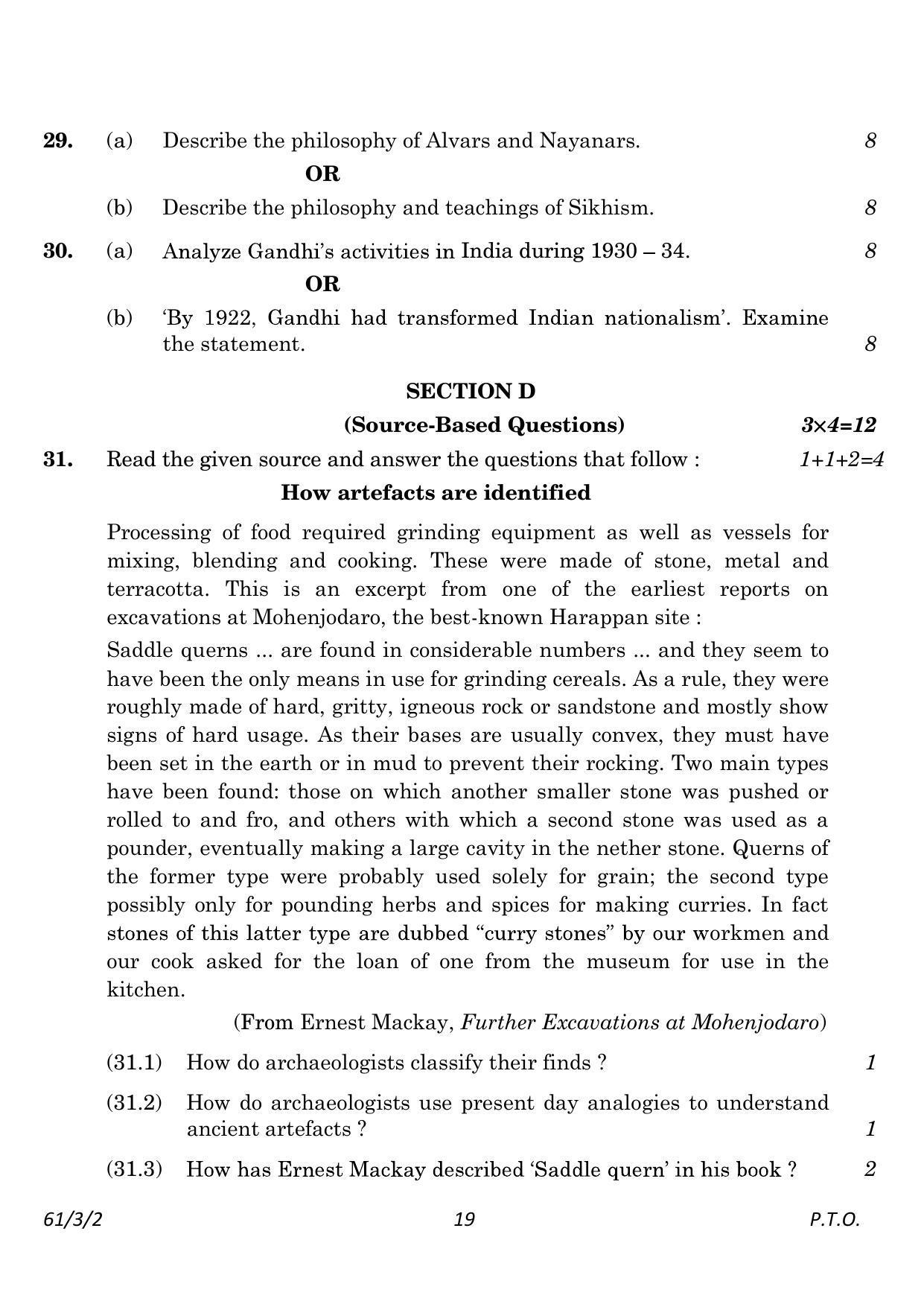 CBSE Class 12 61-3-2 History 2023 Question Paper - Page 19