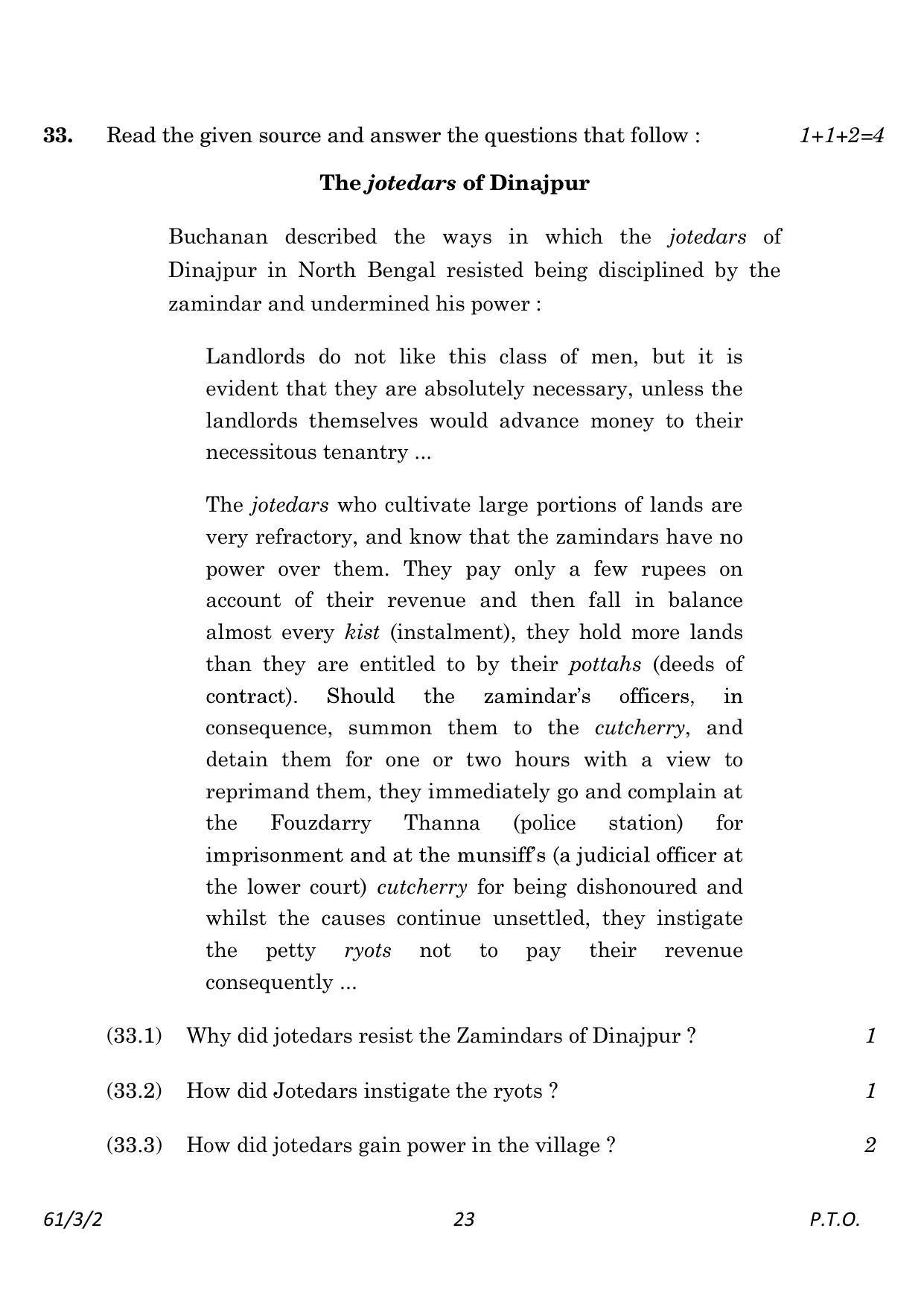 CBSE Class 12 61-3-2 History 2023 Question Paper - Page 23